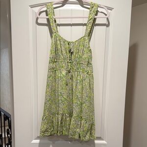 American Eagle Outfitters Green Floral Mini Dress